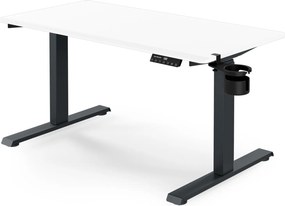 Biurko elektryczne z regulacją wysokości ergonomiczne antracytowo-białe, 1200x600 mm: ARIA