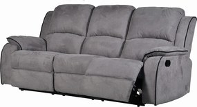 Kanapa 3-osobowa z funkcją relax z mikrofibry HERNANI - Szary