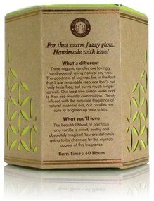 Naturalna sojowa świeca zapachowa Patchouli Vanilla 200 g w bursztynowym szkle