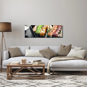 Obraz - Sushi (z zegarem) (90x30 cm)