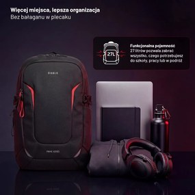 Plecak młodzieżowy wielofunkcyjny Diablo Prime Burned Black