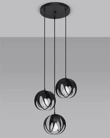 Lampa wisząca TULOS 3P czarna SOLLUX  LIGHTING