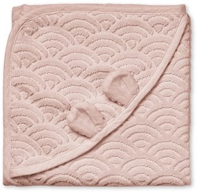 Szaroróżowy ręcznik dziecięcy z kapturem z bawełny organicznej 80x80 cm Dusty Rose – Cam Cam Copenhagen