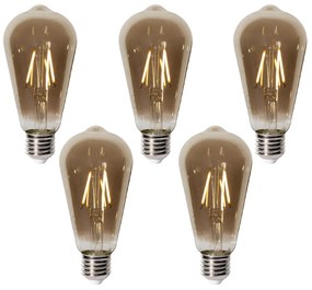 Zestaw 5 E27 dimbare LED lamp ST64 smoke 2W 200 lm 2700K