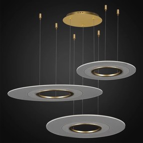 Designerska lampa z trzema okrągłymi kloszami Eclipse No.3