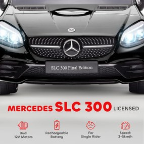 AIYAPLAY Elektryczny samochód dla dzieci z LED, pasem bezpieczeństwa, klaksonem, muzyką, 3-5 km/h, czarny, 107 x 62,5 x 44cm