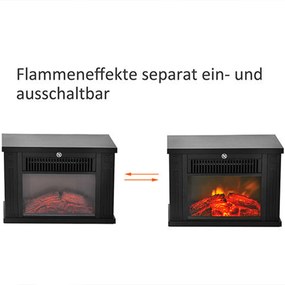 Kominek Elektryczny Stojący 1200w Homcom Czarny