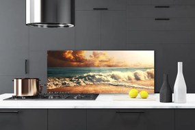 Szkło Dekoracyjne do Kuchni Wzburzone Fale Oceanu