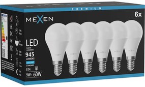Mexen Nova 6x żarówka LED E14, G45, 9W, Zimna - 6500K, 945 lm - L101-E14-0965-01x06