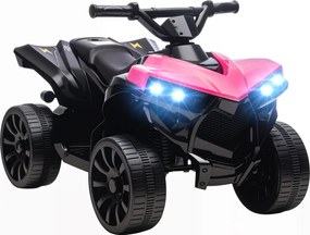 AIYAPLAY 6V quad dla dzieci, elektryczne ATV z muzyką i LED-reflektorami, dla 37-72 Monate, 70 x 42 x 45 cm, różowy | Aosom PL