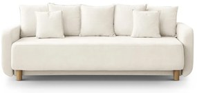 Kremowa rozkładana sofa ze schowkiem 231 cm Elen – Micadoni