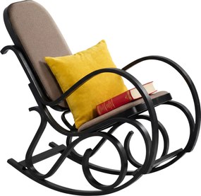 Drewniany fotel bujany w kolorze Wenge X3 F7-Z47