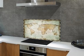 Szklany Panel Historyczna Mapa z Efektem Nadpalenia