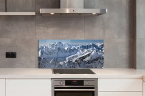 Szklany Panel Zaśnieżone Szczyty Górskie