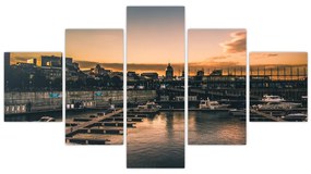 Obraz - miasto portowe (125x70 cm)