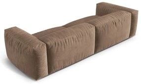 Jasnobrązowa aksamitna sofa modułowa 320 cm Martina – Micadoni