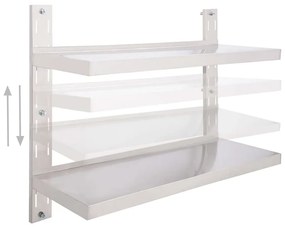 Metalowa półka ścienna Grando 2X - srebrna