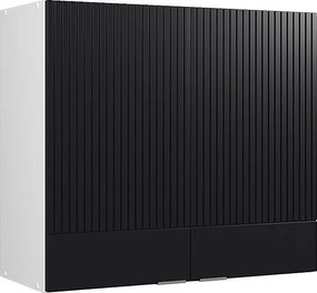 Szklana szafka kuchenna czarne paski 80x34.1x72 fame-line