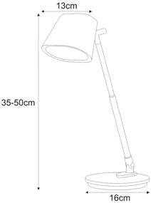 Biała lampka biurkowa z regulowaną wysokością - A685-Geda