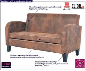 Dwuosobowa sofa Mayor 2X - brązowa