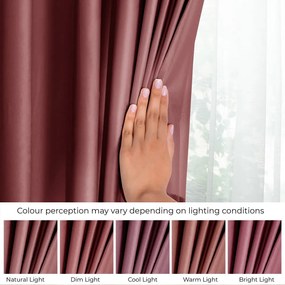 Różowa aksamitna zasłona częściowo zaciemniająca (dimout) 140x270 cm Eyelets – Restilo
