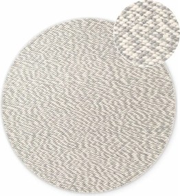 Jasnoszaro-kremowy wełniany okrągły dywan tkany ręcznie ø 160 cm Lyon Beans – Elle Decoration