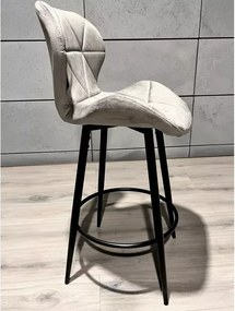 Nowoczesny hoker Ula w stylu glamour z miękkim siedziskiem i metalową konstrukcją