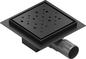 Mexen Flat-Q M12 wpust podłogowy kwadratowy 12 x 12 cm, czarny - 1710412