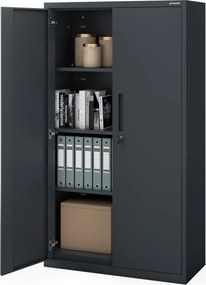 Szafa modułowa metalowa wielofunkcyjna na cokole antracytowa MEGAN 1600 x 900 x 400 mm