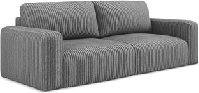 Szara sztruksowa rozkładana/ze schowkiem sofa 252 cm Kona – Makamii