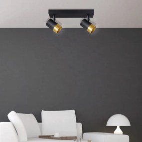 Lampa sufitowa w czarno-złotym kolorze z metalowym kloszem 34x5.5 cm Tobi – Candellux Lighting