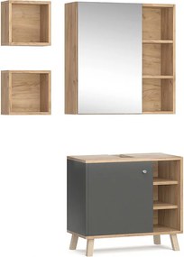 Zestaw mebli łazienkowych antracyt 62x32x54 senyo