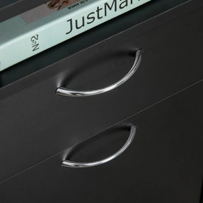 HOMCOM Kontener na kółkach z szufladami, 1 półka, 1 szuflada, 40 cm x 35 cm x 60 cm, Czarny