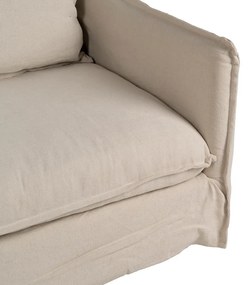 Kremowa lniana sofa 200 cm – Ixia