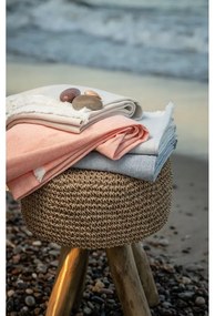 Beżowy pled z domieszką bawełny Euromant Summer Linen, 140x180 cm