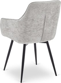 Krzesło Tapicerowane Obrotowe do Salonu LARISA Szare Nowoczesne
