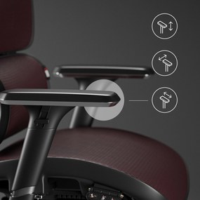 Krzesło do biurka Diablo V-Commander, zgodne z normą BHP, kolor czarno-burgundowy