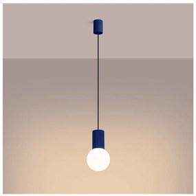 Ciemnoniebieska lampa wisząca ze szklanym kloszem ø 12 cm Orbital – Nice Lamps