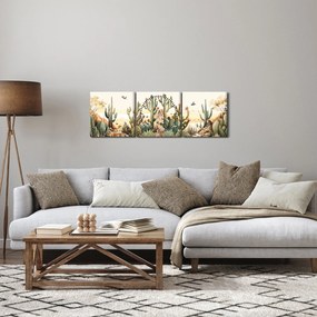 Obraz - Pustynia, akwarela (z zegarem) (90x30 cm)