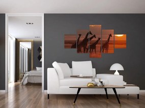 Obraz - Żyrafy na afrykańskiej sawannie (125x70 cm)