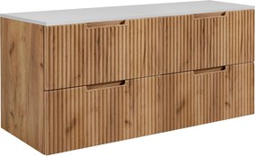 Szafka łazienkowa, dąb Craft / biały, 160 (2 x 80) x 58,6 x 46 cm