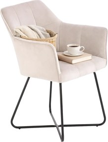 Beżowe designerskie krzesło kubełkowe L6-C64