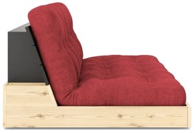 Czerwona sztruksowa rozkładana sofa 196 cm Base – Karup Design