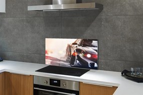 Panel szklany do Kuchni Luksusowe Czarne Auto