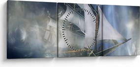 Obraz - Statek widmo (z zegarem) (90x30 cm)