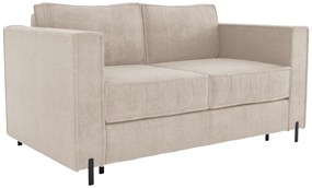 Kanapa 3-osobowa rozkładana typu express z beżową teksturowaną tapicerką - Miejsce do spania 140 cm - Materac 20 cm - ELORYA