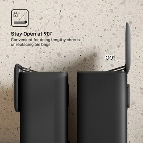 HOMCOM 8 L kosz na śmieci, ustawiany wolnostojąco lub wiszący, stal nierdzewna, czarny