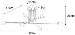 Biała metalowa lampa sufitowa patyki bez kloszy - A726 Lavinia 2X