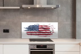 Szkło do Kuchni na Ścianę Amerykańskie Gwiazdy i Pasy