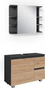 Zestaw mebli łazienkowych szary 80x33x60 j-shape